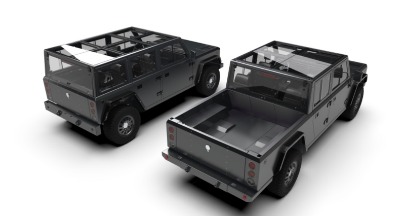 Illustration for article titled The Bollinger B2 Is a Boxy Electric Pickup That Can Haul Ridiculously Long Things
